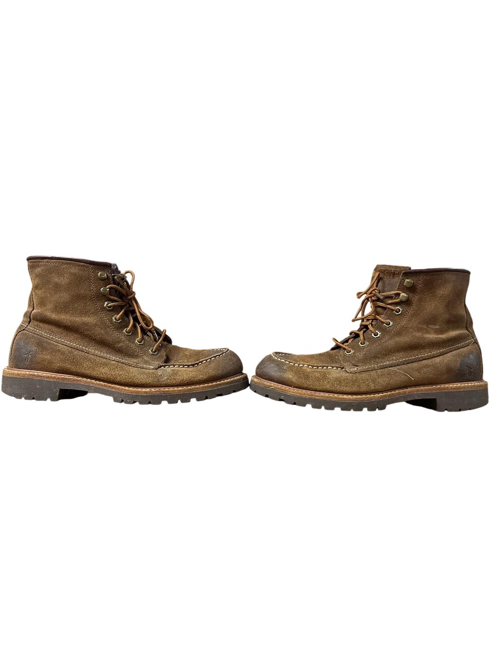 Frye Dakota Mid Lace Boots Mens Size 8 Brown Leather Moc Toe Lug Sole Workwear